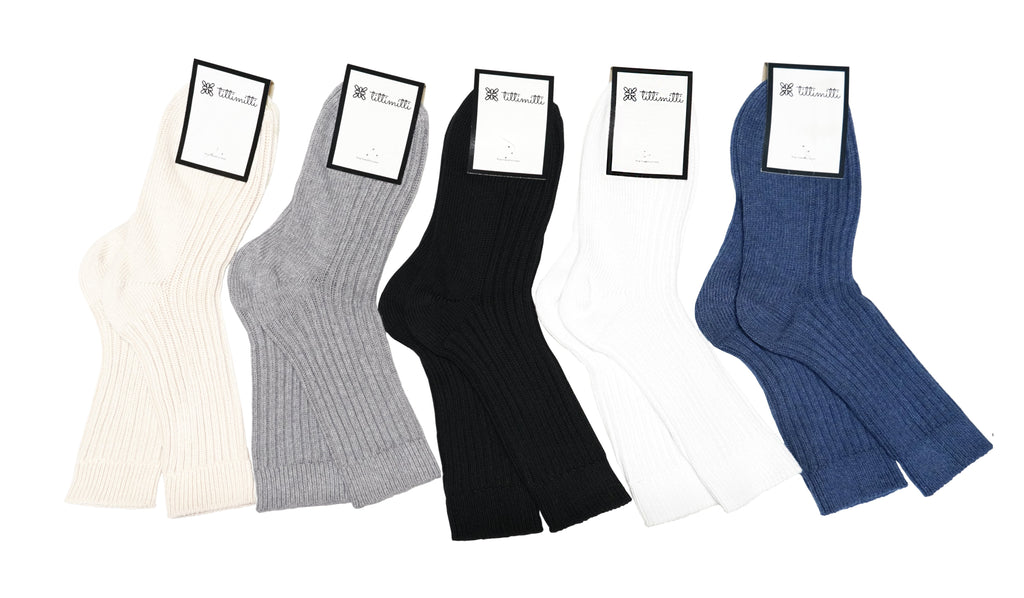 tittimitti® Men’s 100% Organic Cotton Boot Socks 3-Pack – Thick Warm Winter Crew Socks (Made in Italy)