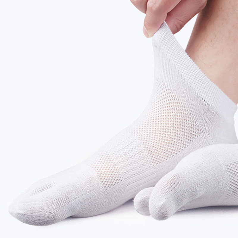 Five-Finger Socks 100% Cotton Men's Mesh Summer Thin Cotton Deodorant Socks Low-Top Split-Toe Socks Men's Socks
