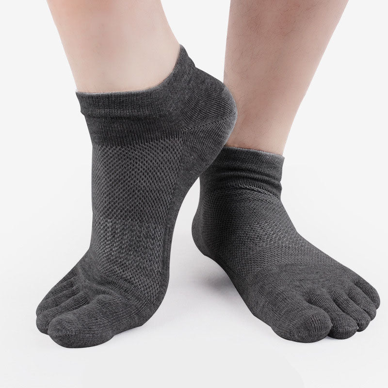 Five-Finger Socks 100% Cotton Men's Mesh Summer Thin Cotton Deodorant Socks Low-Top Split-Toe Socks Men's Socks