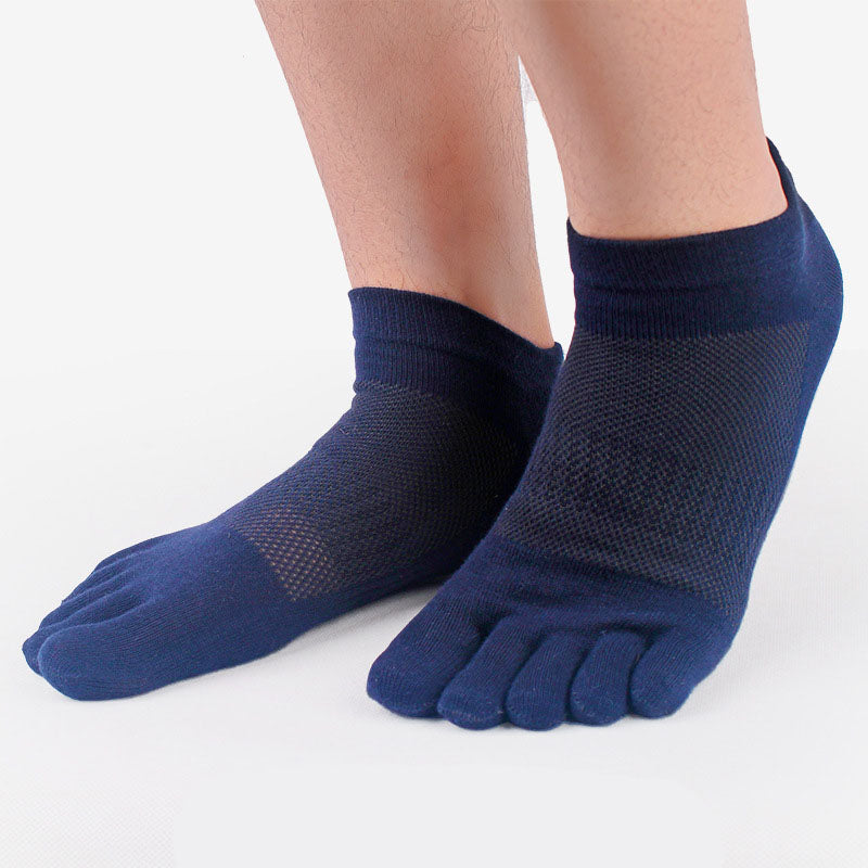 Five-Finger Socks 100% Cotton Men's Mesh Summer Thin Cotton Deodorant Socks Low-Top Split-Toe Socks Men's Socks