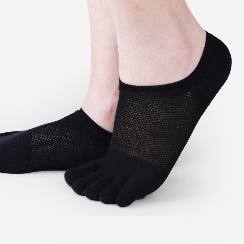 Five-Finger Socks 100% Cotton Men's Mesh Summer Thin Cotton Deodorant Socks Low-Top Split-Toe Socks Men's Socks