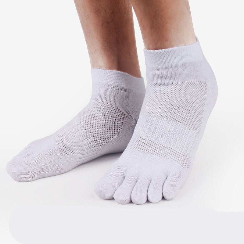 Five-Finger Socks 100% Cotton Men's Mesh Summer Thin Cotton Deodorant Socks Low-Top Split-Toe Socks Men's Socks