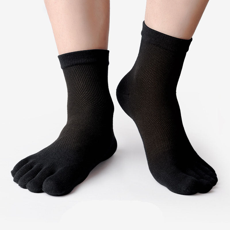 Five-Finger Socks 100% Cotton Men's Mesh Summer Thin Cotton Deodorant Socks Low-Top Split-Toe Socks Men's Socks