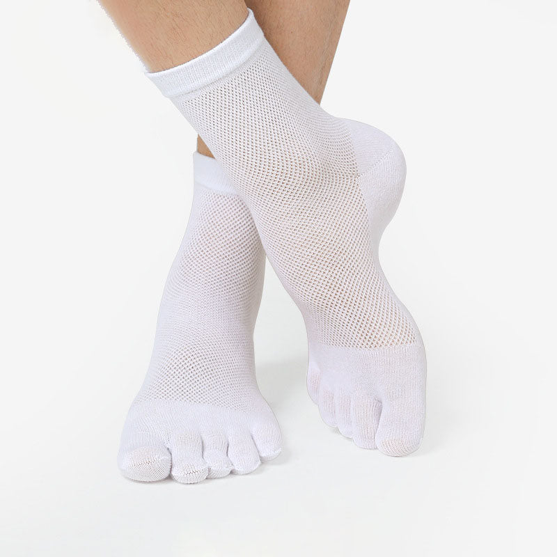Five-Finger Socks 100% Cotton Men's Mesh Summer Thin Cotton Deodorant Socks Low-Top Split-Toe Socks Men's Socks