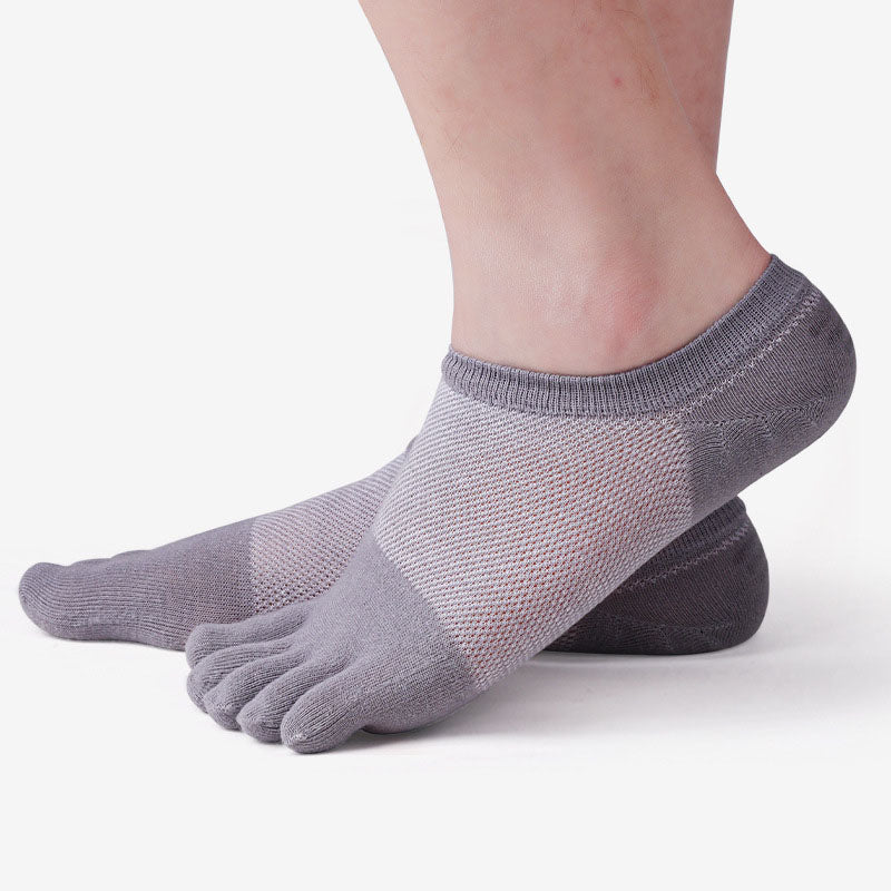 Five-Finger Socks 100% Cotton Men's Mesh Summer Thin Cotton Deodorant Socks Low-Top Split-Toe Socks Men's Socks