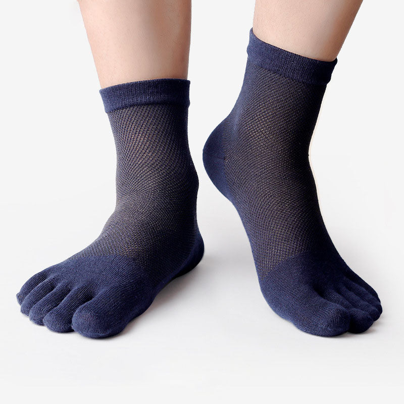 Five-Finger Socks 100% Cotton Men's Mesh Summer Thin Cotton Deodorant Socks Low-Top Split-Toe Socks Men's Socks