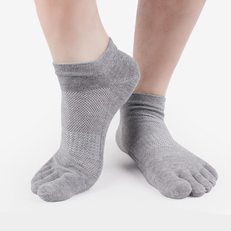 Five-Finger Socks 100% Cotton Men's Mesh Summer Thin Cotton Deodorant Socks Low-Top Split-Toe Socks Men's Socks
