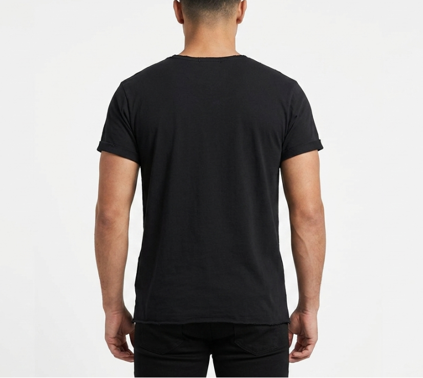 Oura (Aura) Organic V-neck Tee (Midnight Black)